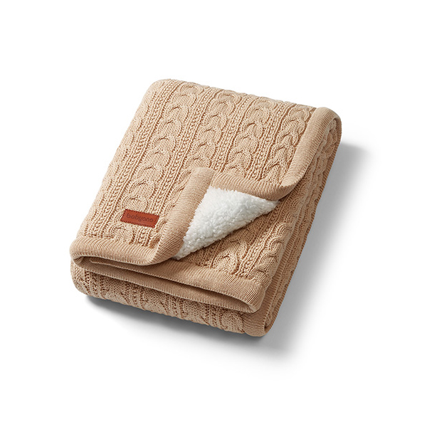 BABYONO Deka bavlnená s fleecovou podšívkou 75 x 100 cm svetlo hnedá