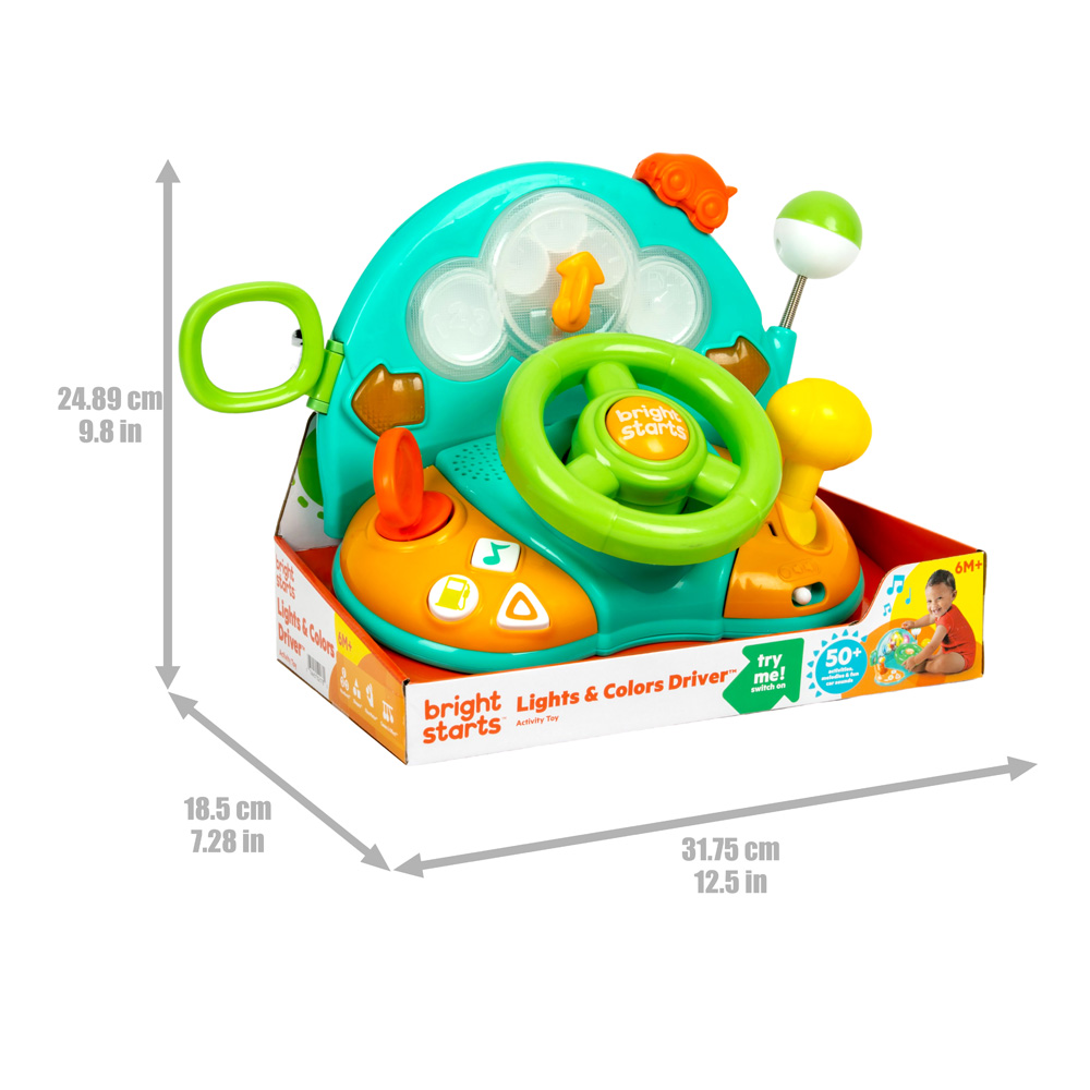 BRIGHT STARTS Hračka hudobná svetelná volant Lights&amp;Colors Driver™ 6m+