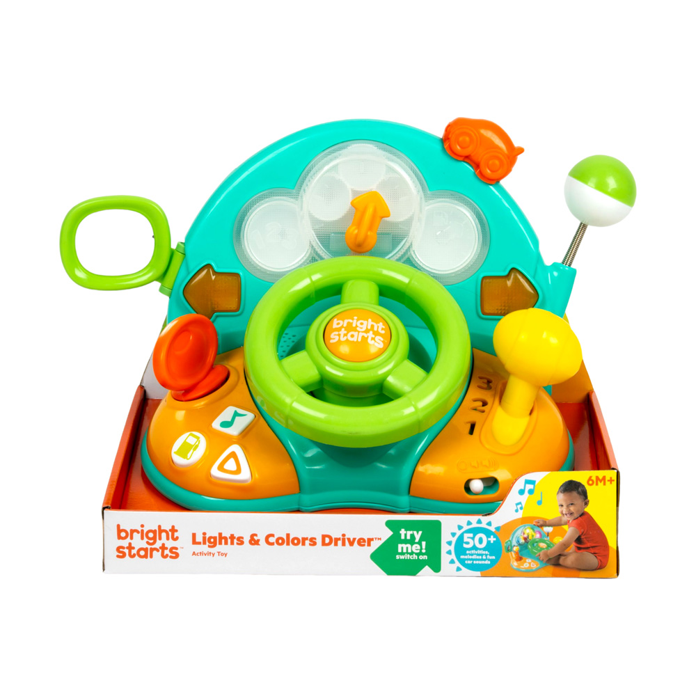 BRIGHT STARTS Hračka hudobná svetelná volant Lights&amp;Colors Driver™ 6m+