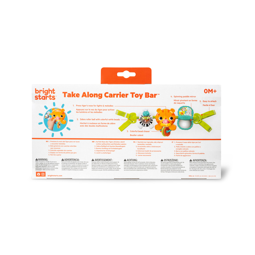 BRIGHT STARTS Hračka do kočíka Tiger Bar, 0 m+
