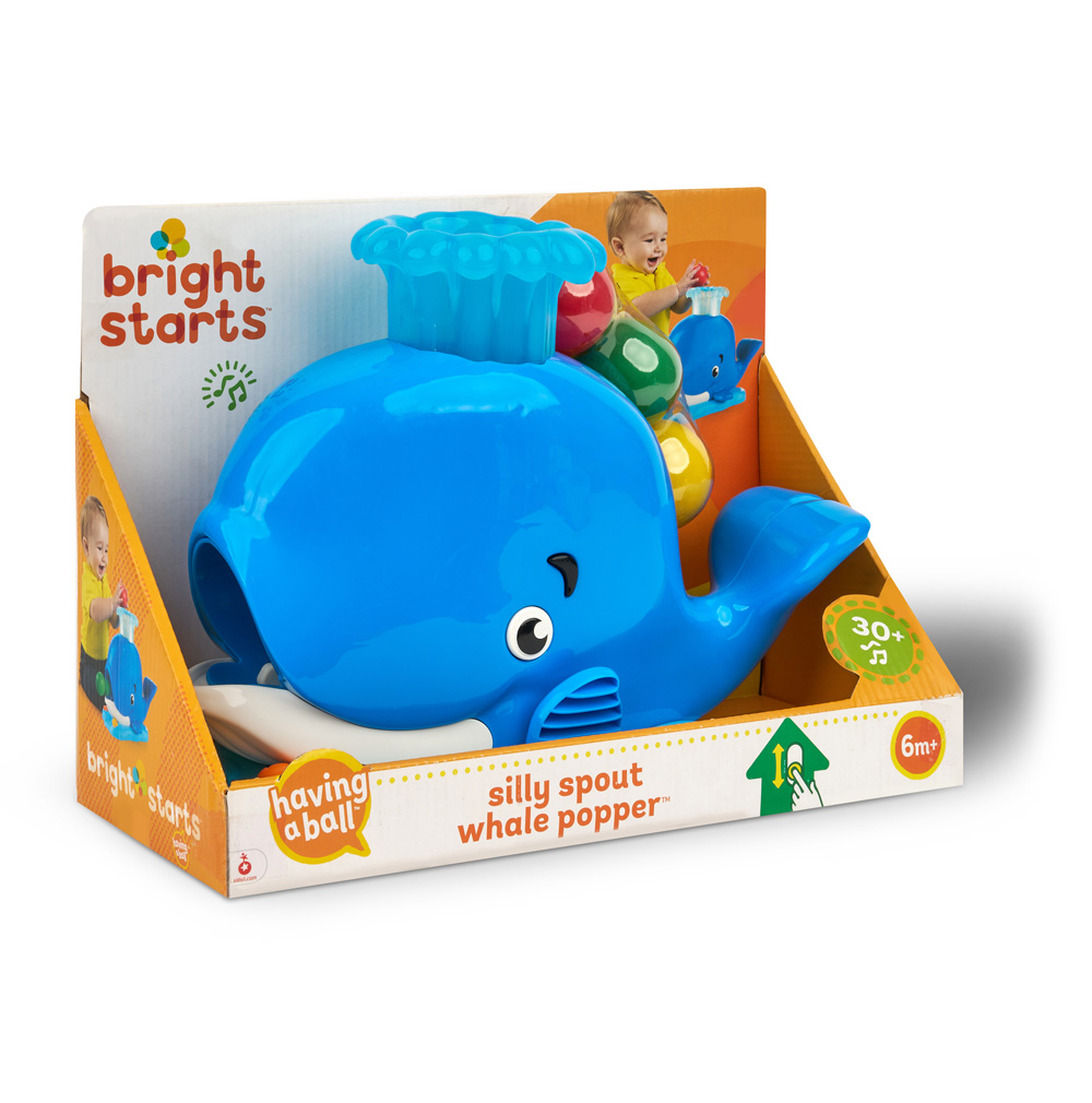 BRIGHT STARTS Hračka hudobná svetelná veľryba Popper 6m+