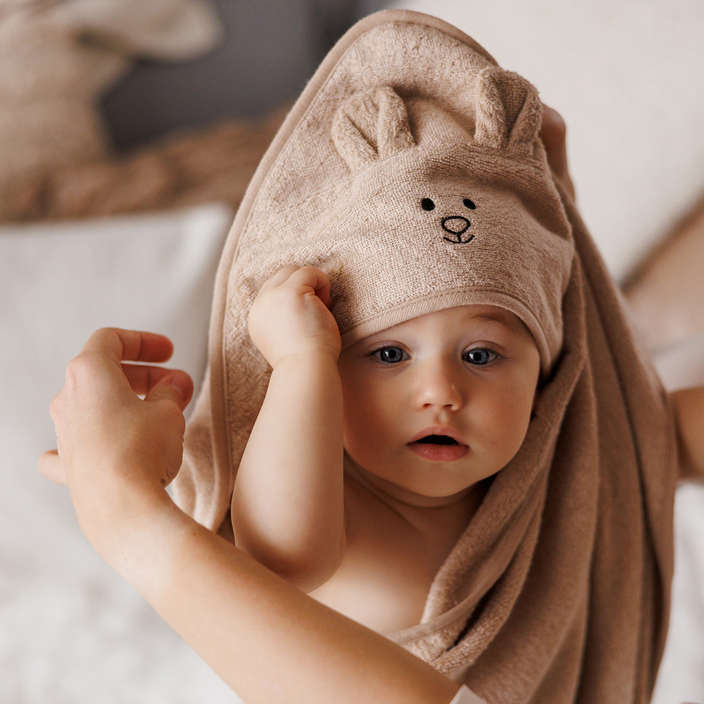 BABYONO Osuška bambusová Super Soft Dark Beige 100x100 cm