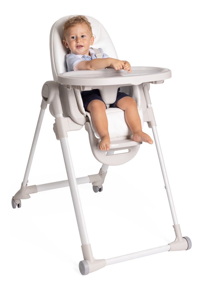 CHICCO Stolička jedálenská Polly Armonia - Mother Pearl + Hrazdička Rainbow