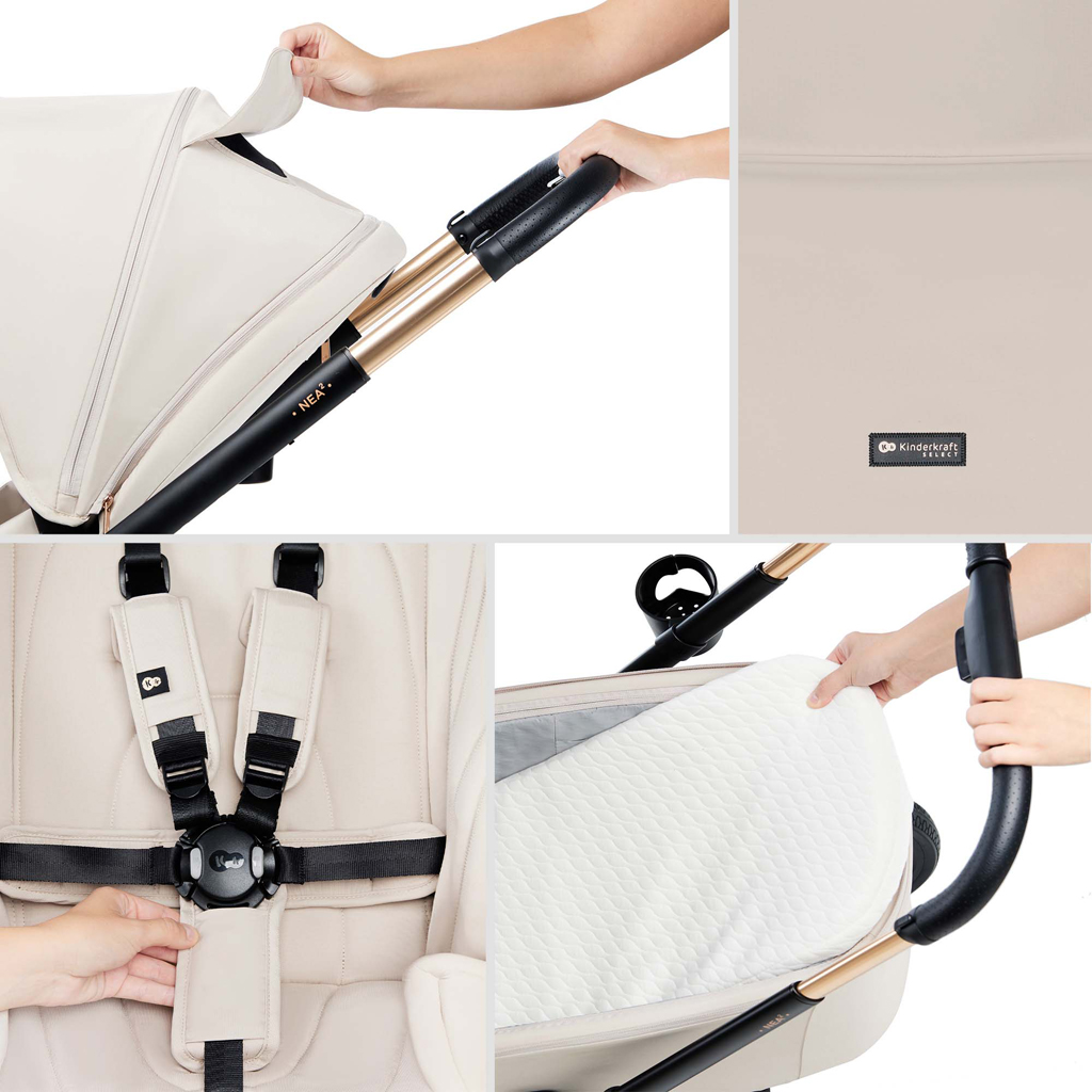 KINDERKRAFT Kočík kombinovaný Nea 2 2v1 Midnigth Black