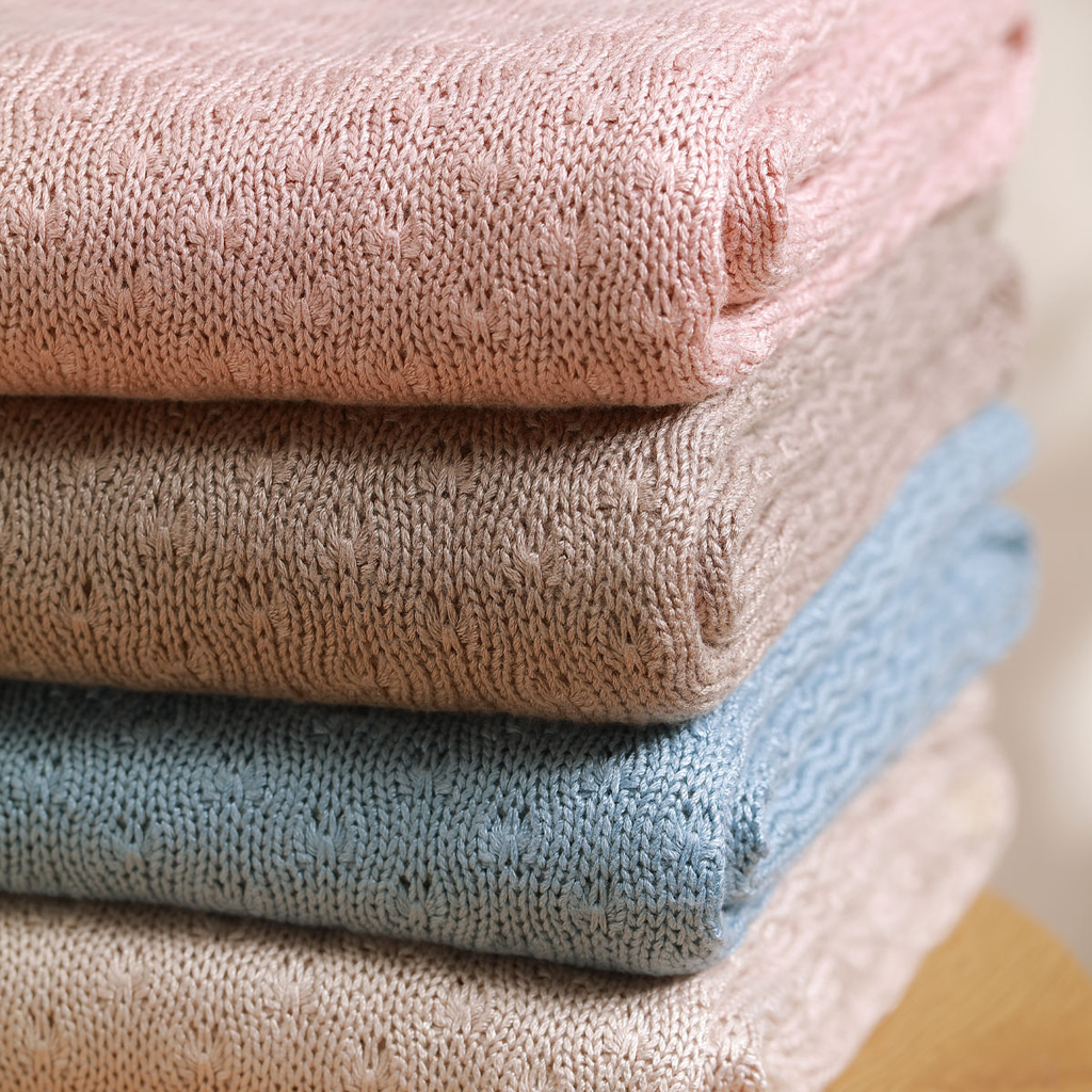 BABYONO Deka pletená bambusová Pink