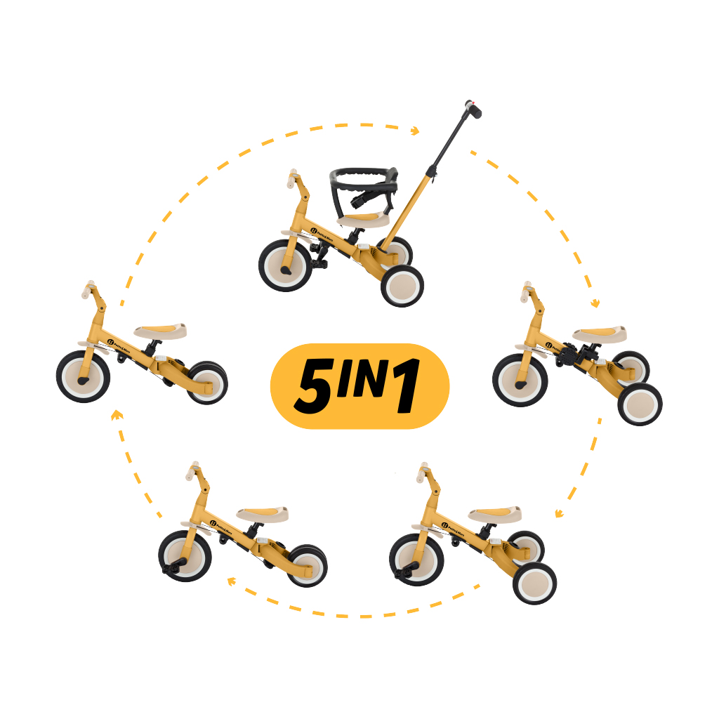 PETITE&amp;MARS Trojkolka multifunkčná 5v1 Turbo Intense Ochre