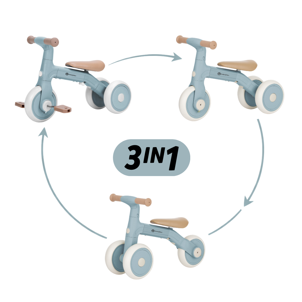 PETITE&amp;MARS Trojkolka multifunkčná 3v1 Bingo Sterling Blue