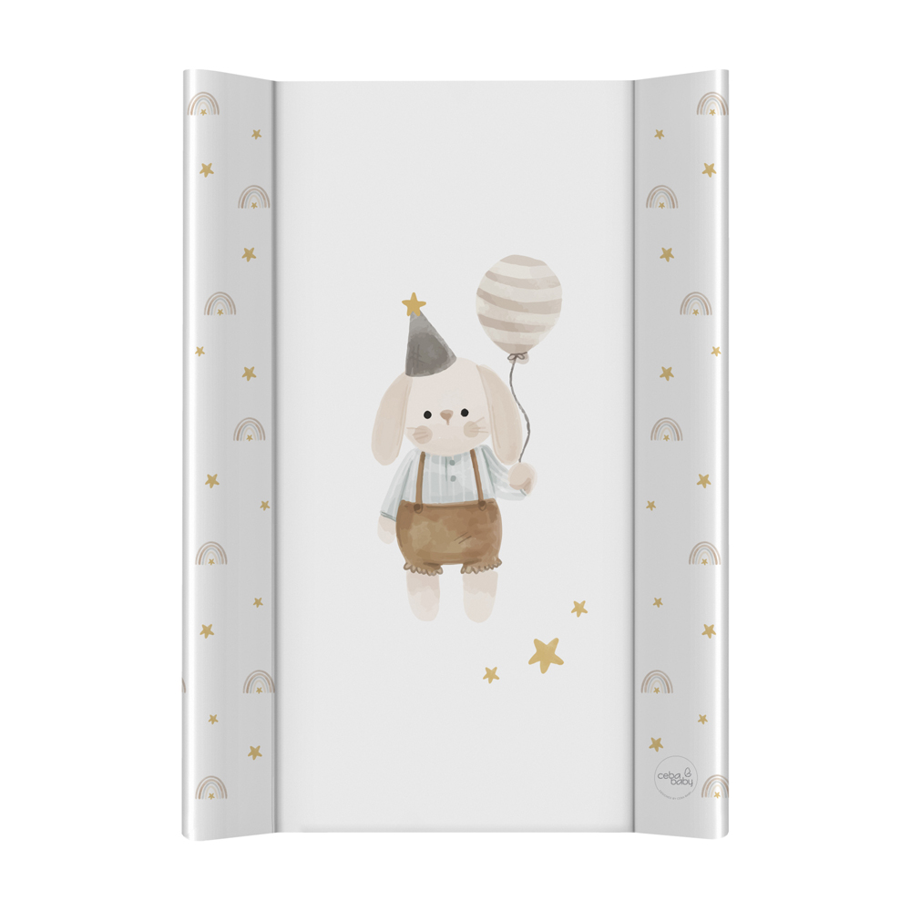 CEBA BABY Podložka prebaľovacia 2-hranná s pevnou doskou (50x70) Ultra Light Birthday Bunny