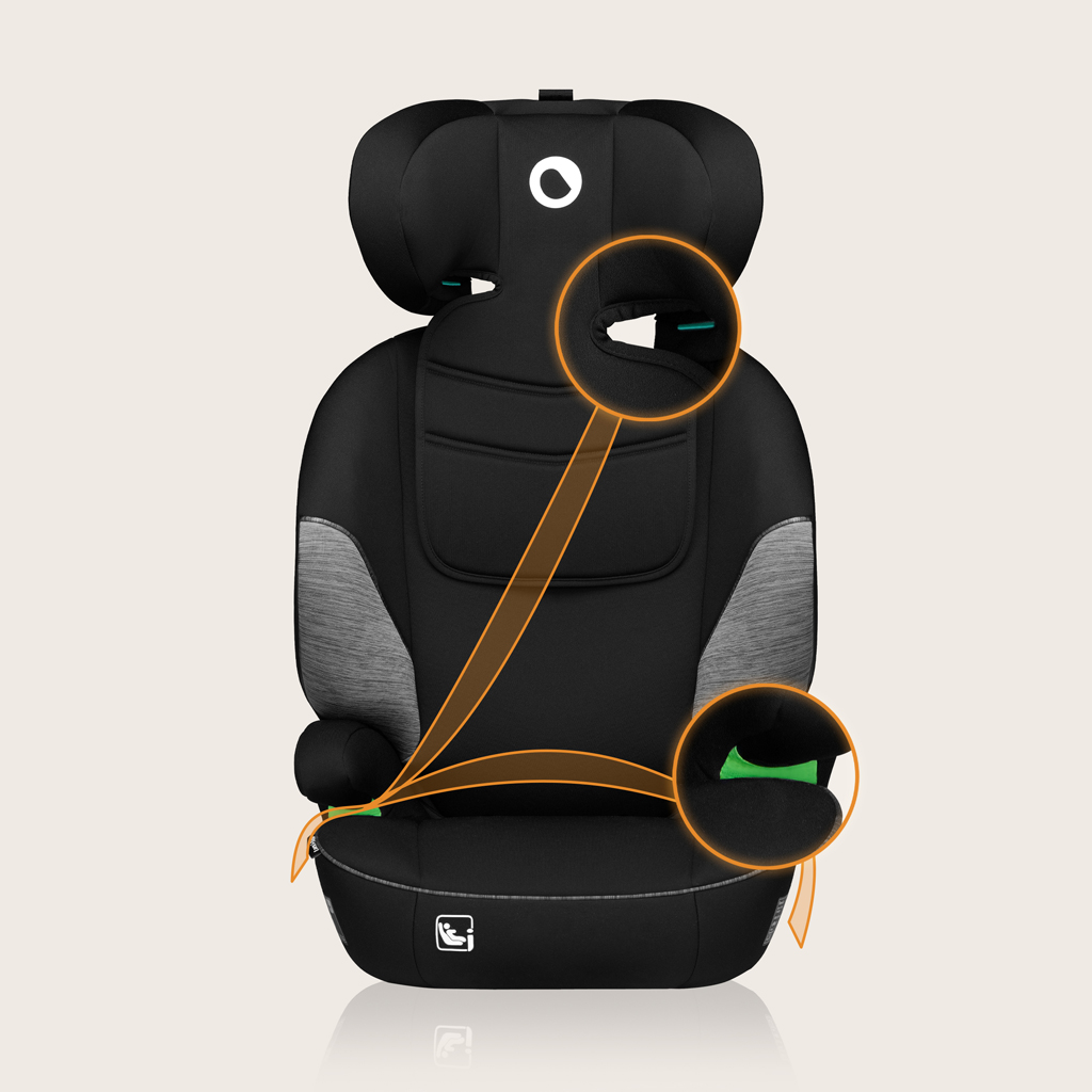 LIONELO Autosedačka Lars i-Size (100-150 cm) Black Grey