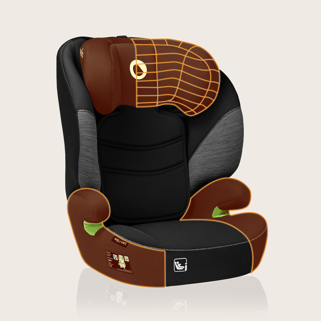 LIONELO Autosedačka Lars i-Size (100-150 cm) Black Grey