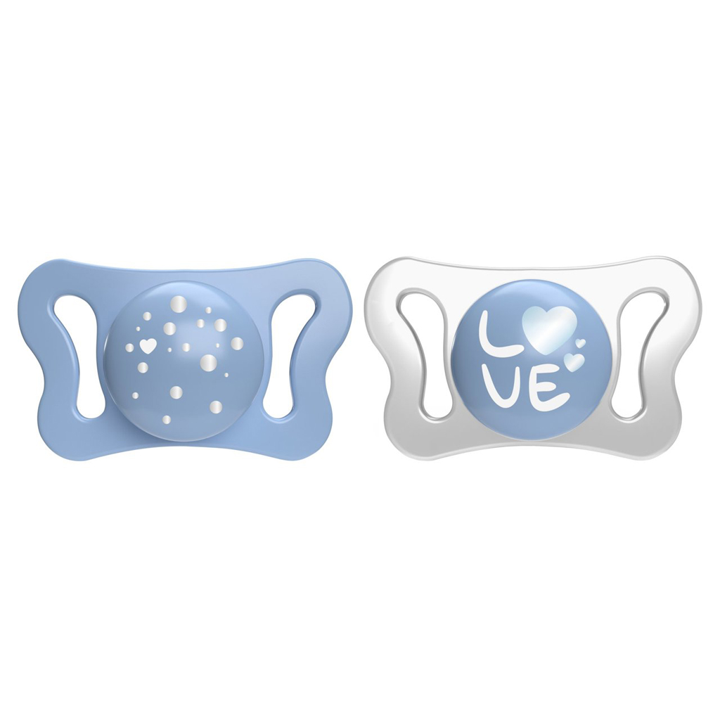 CHICCO Cumlík Physioforma® Micro silikónový 0-2m chlapec 2 ks