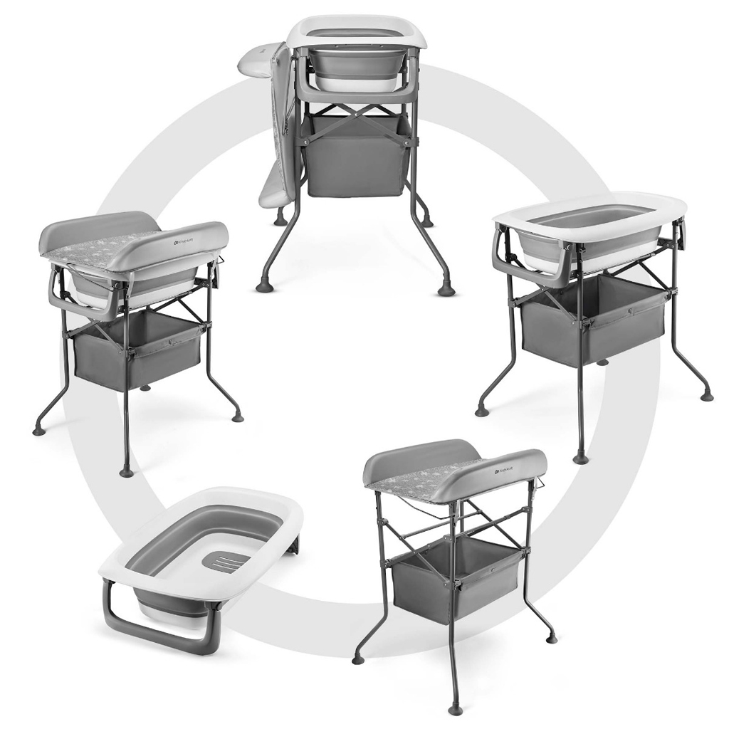 KINDERKRAFT Stolík prebaľovací s vaničkou Bubbly Grey
