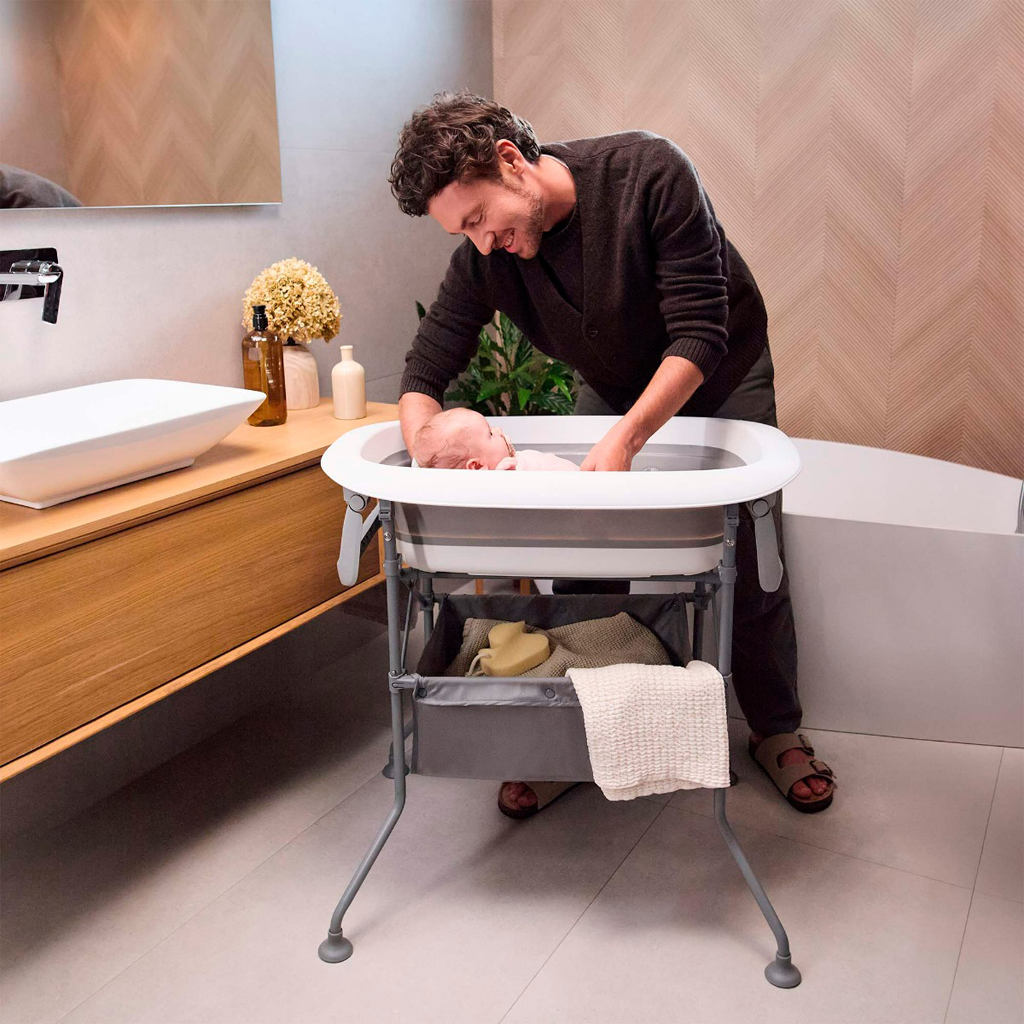 KINDERKRAFT Stolík prebaľovací s vaničkou Bubbly Grey