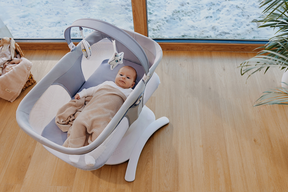 LIONELO Detské lehátko Bella Set Grey Concrete, 0m+