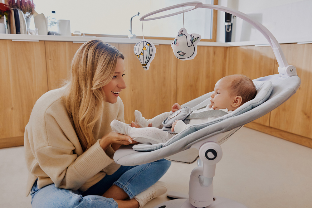 LIONELO Detské lehátko Bella Set Grey Concrete, 0m+