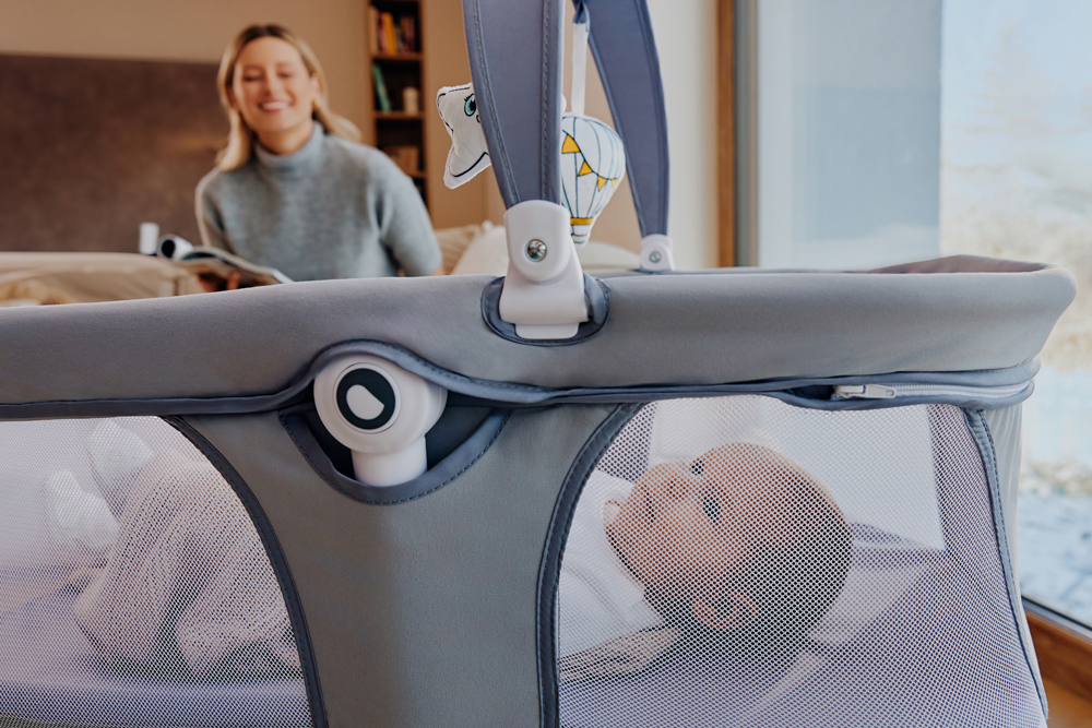 LIONELO Detské lehátko Bella Set Grey Concrete, 0m+