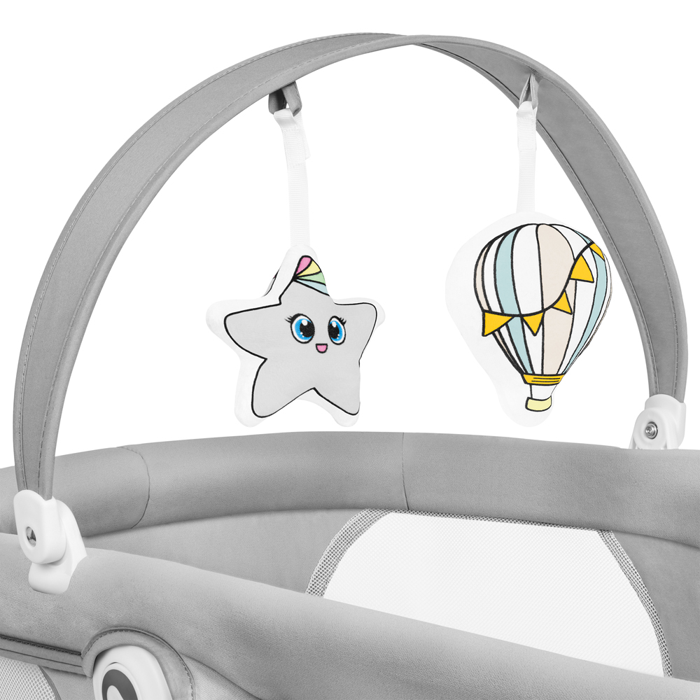 LIONELO Detské lehátko Bella Set Grey Concrete, 0m+