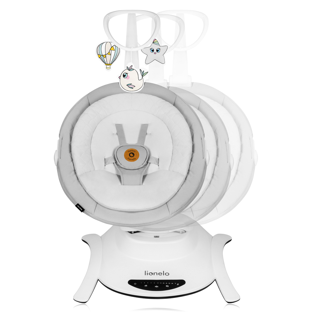 LIONELO Detské lehátko Bella Set Grey Concrete, 0m+