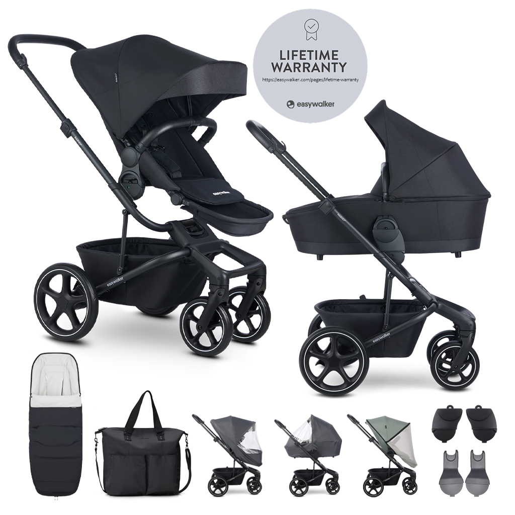 EASYWALKER Kočík kombinovaný Harvey⁵ Midnight Black XXL RWS