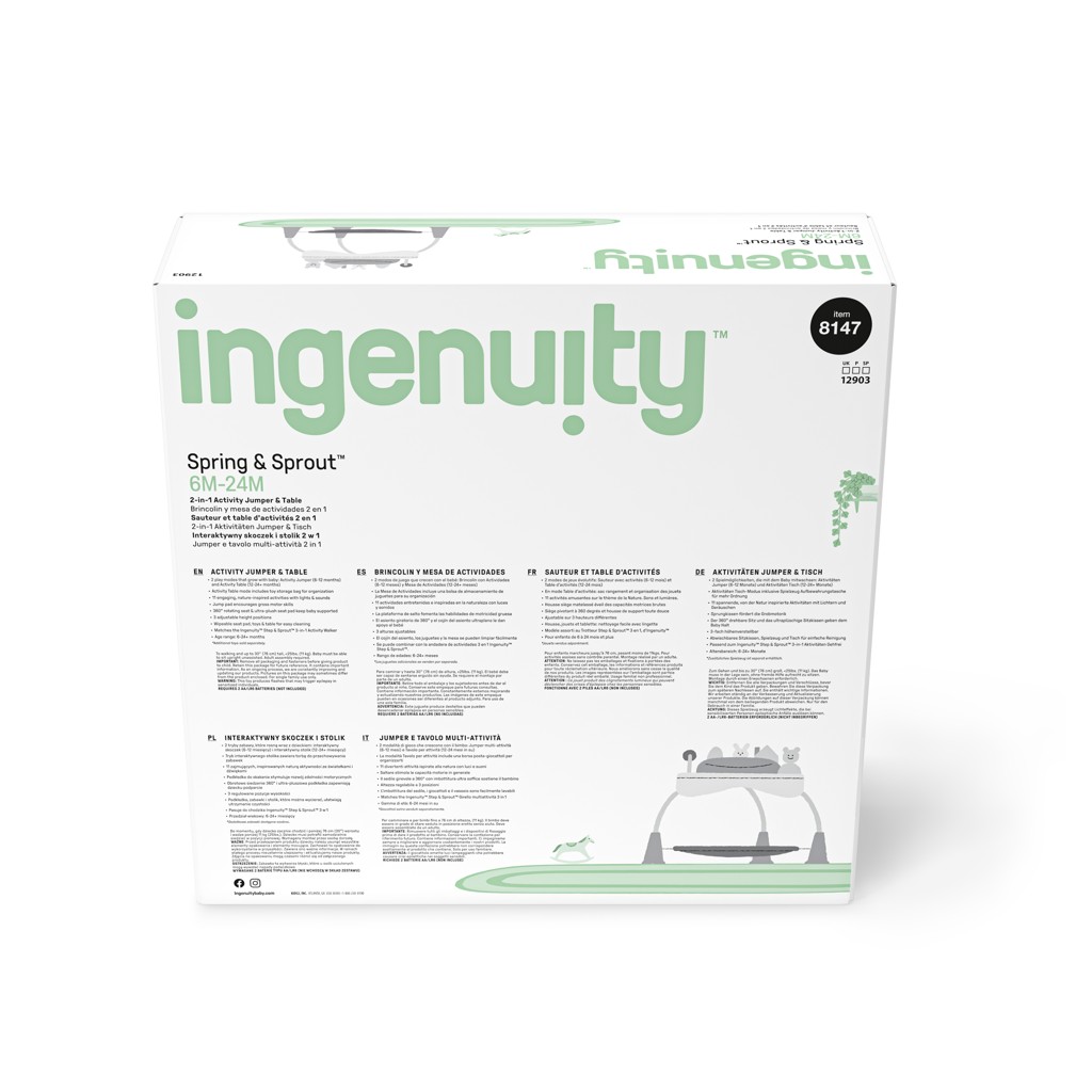 INGENUITY Aktívne centrum 2v1 Spring&amp;Sprout™ 6m+ do 11 kg