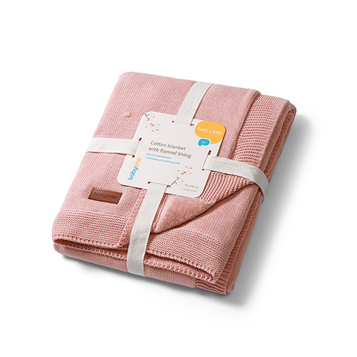 BABYONO Deka z prírodnej bavlny 75 × 100 cm pink 0m+