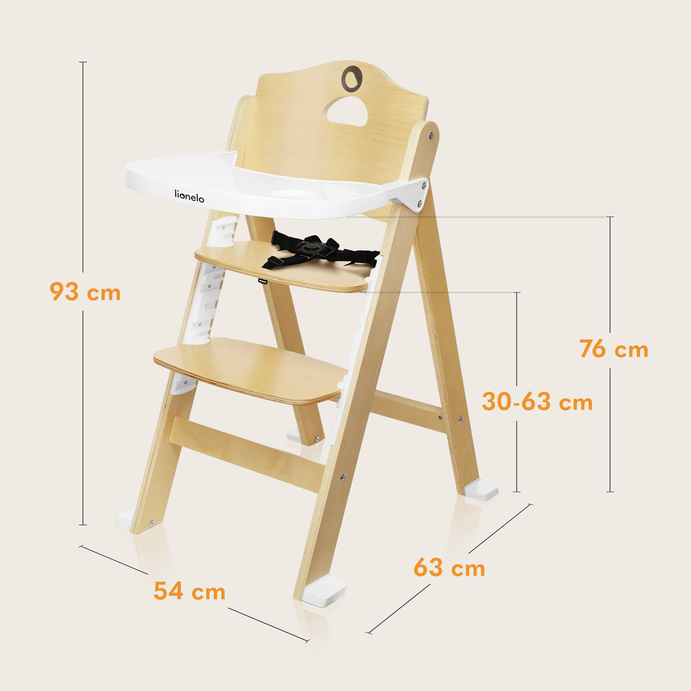 LIONELO Jedálenská stolička Floris White Natural