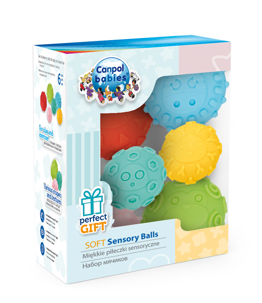 CANPOL BABIES Loptičky mäkké senzorické 6 ks