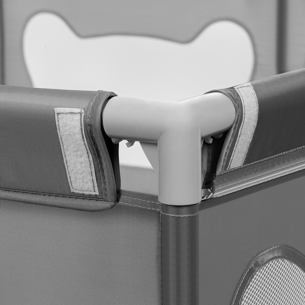 LIONELO Ohrádka pre deti Willow XL Grey Concrete 187 x 207 cm