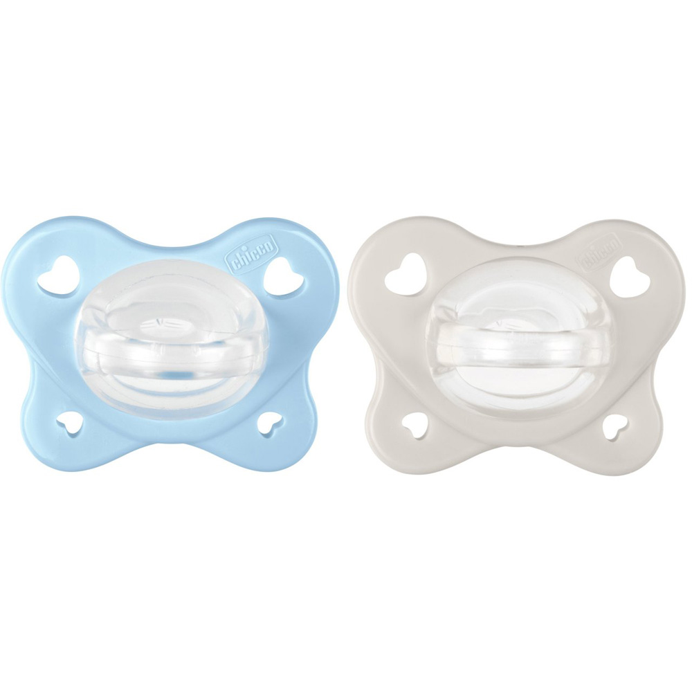 CHICCO Cumlík Physio Dual Soft silikónový chlapec 2-6m, 2k s