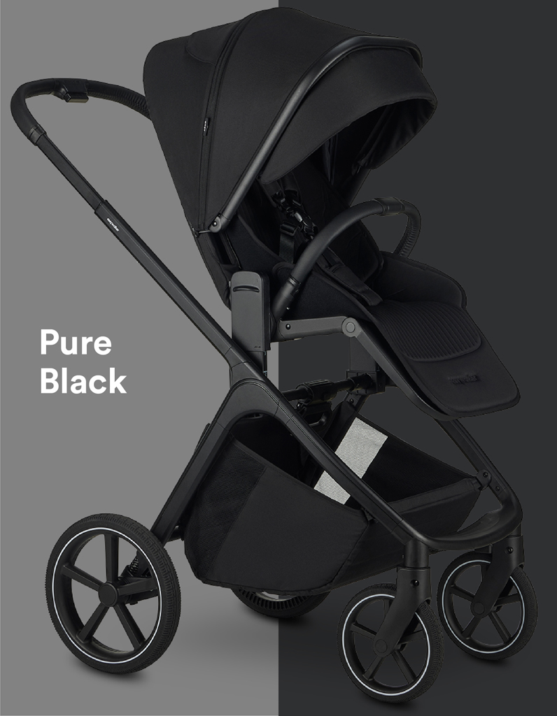 EASYWALKER Kočík kombinovaný Zoey Pure Black + CBX By CYBEX Aton B2 i-Size + základňa