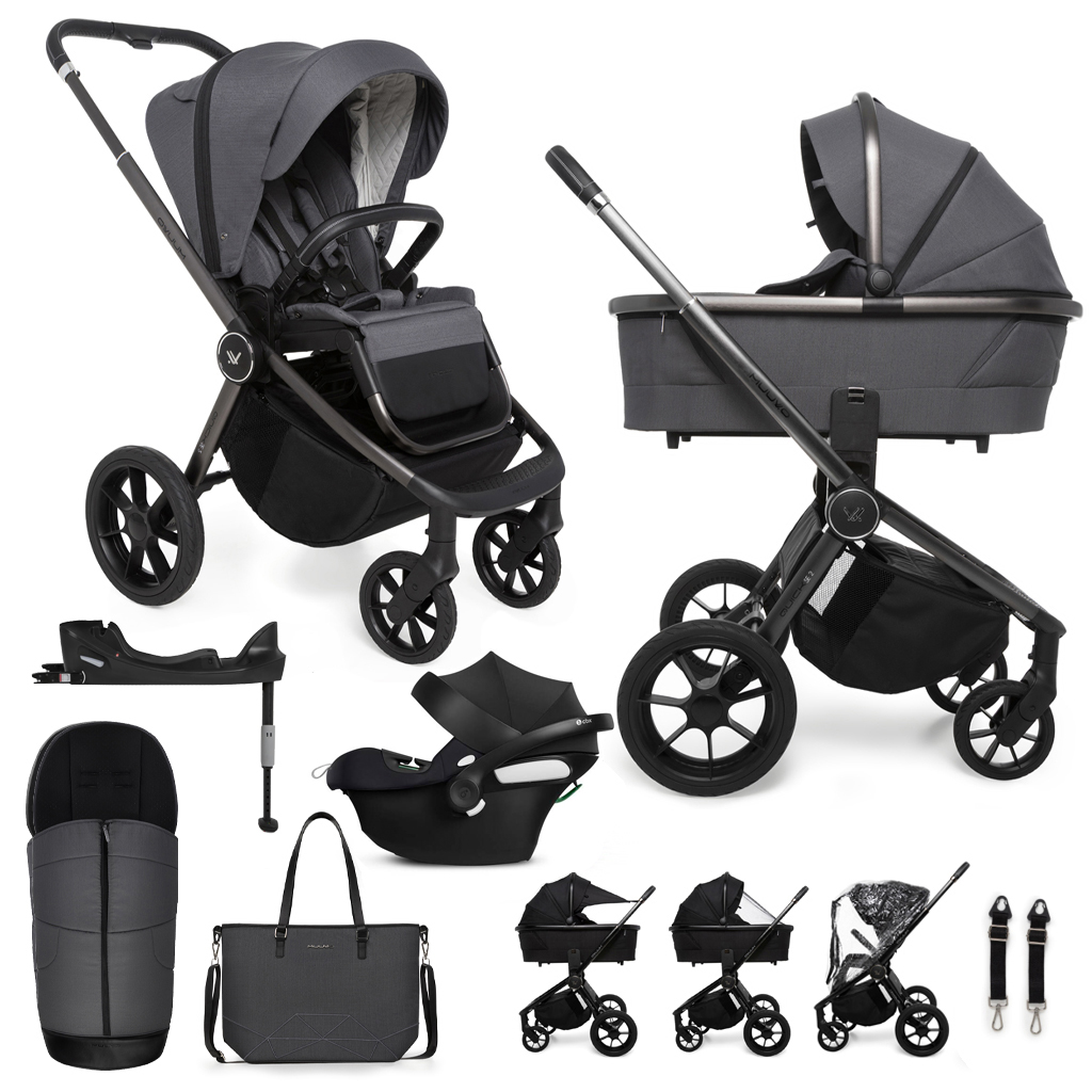 MUUVO SET Kočík 4v1 Quick SE 2 Diamond graphite set + CBX By CYBEX Aton B2 i-Size + základňa