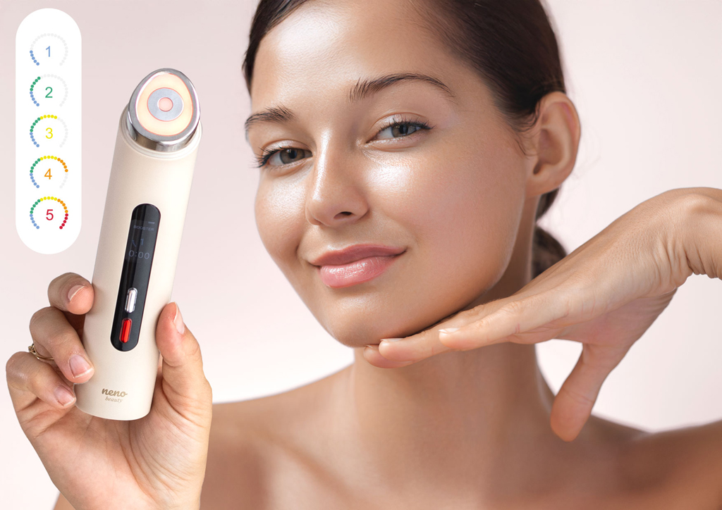 NENO Beauty Multifunkčný prístroj pre starostlivosť o tvár s mikroprúdmi a technológiou omladenia pl