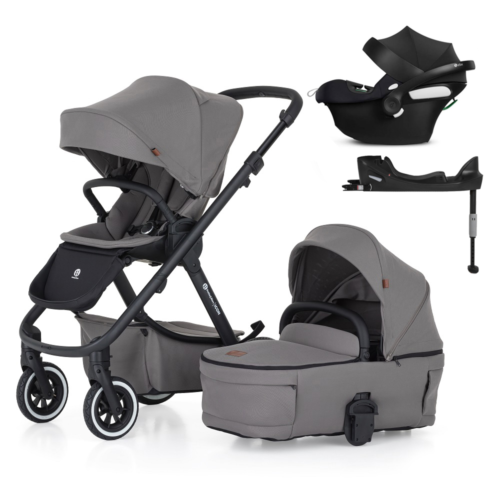 PETITE&MARS SET Kočík 4v1 ICON Dove Grey LITE AIR + CBX By CYBEX Aton B2 i-Size