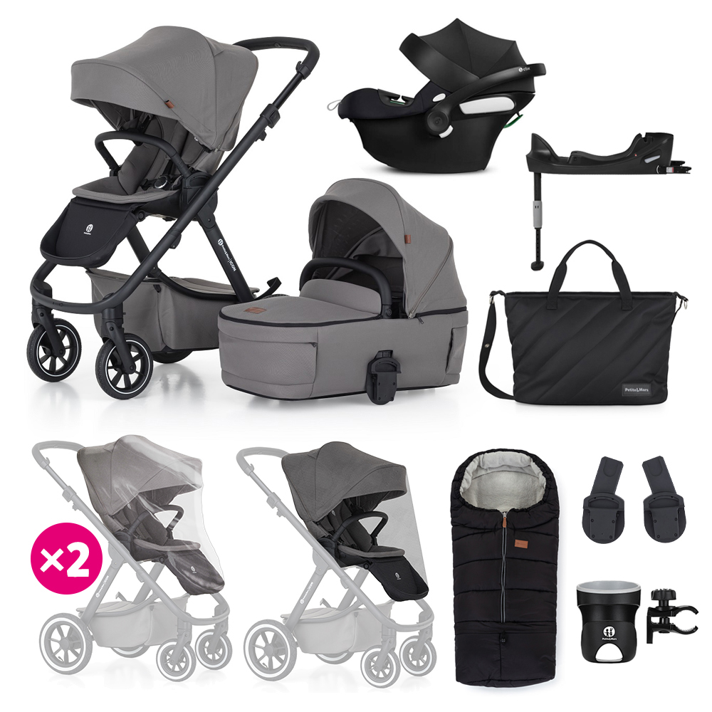 PETITE&amp;MARS SET Kočík 4v1 ICON Dove Grey XXL RWS + CBX By CYBEX Aton B2 i-Size