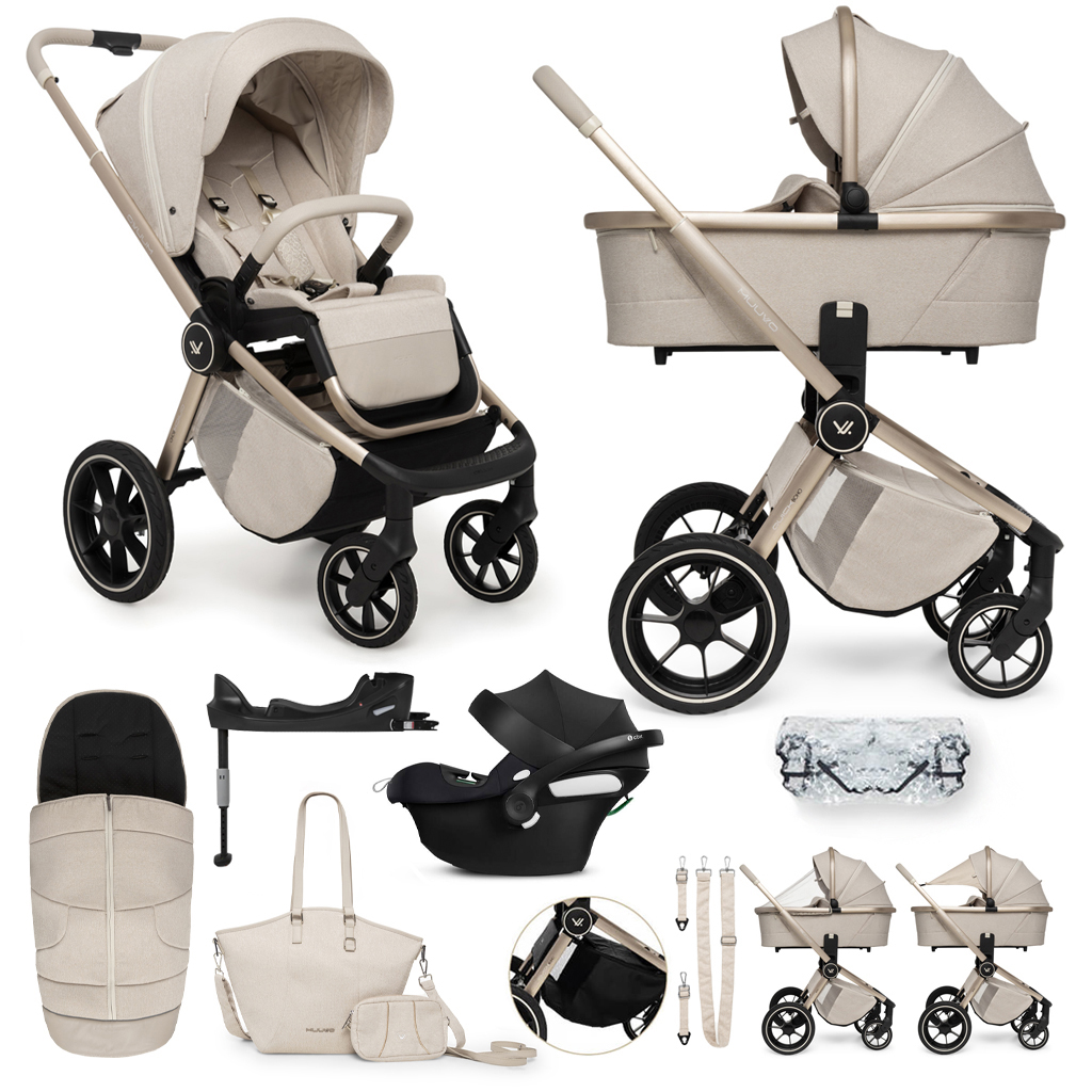 MUUVO SET Kočík 4v1 Quick Boho Beige set + CBX By CYBEX Aton B2 i-Size + základňa