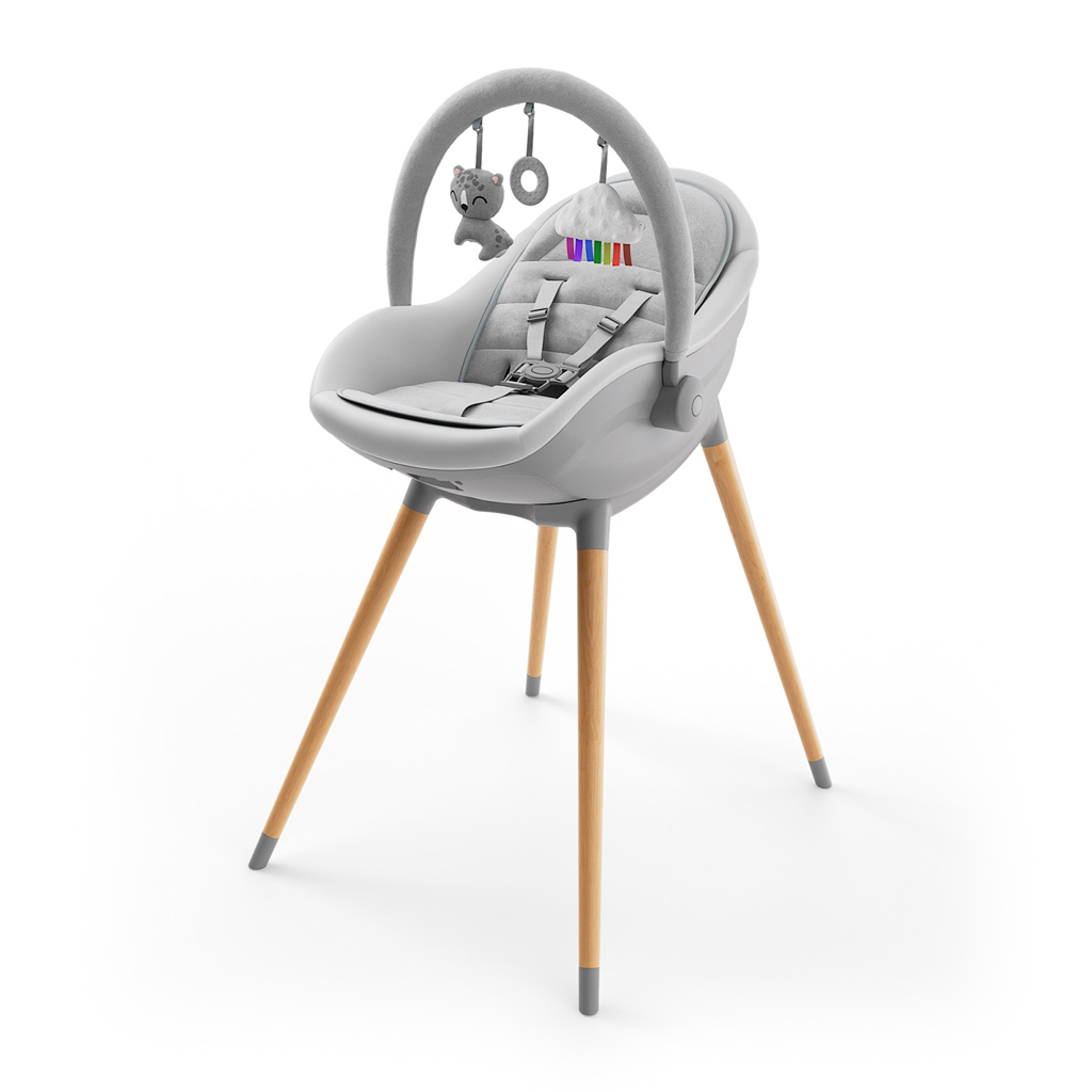 KINDERKRAFT Jedálenská stolička a lehátko Fini Up 2v1 Grey