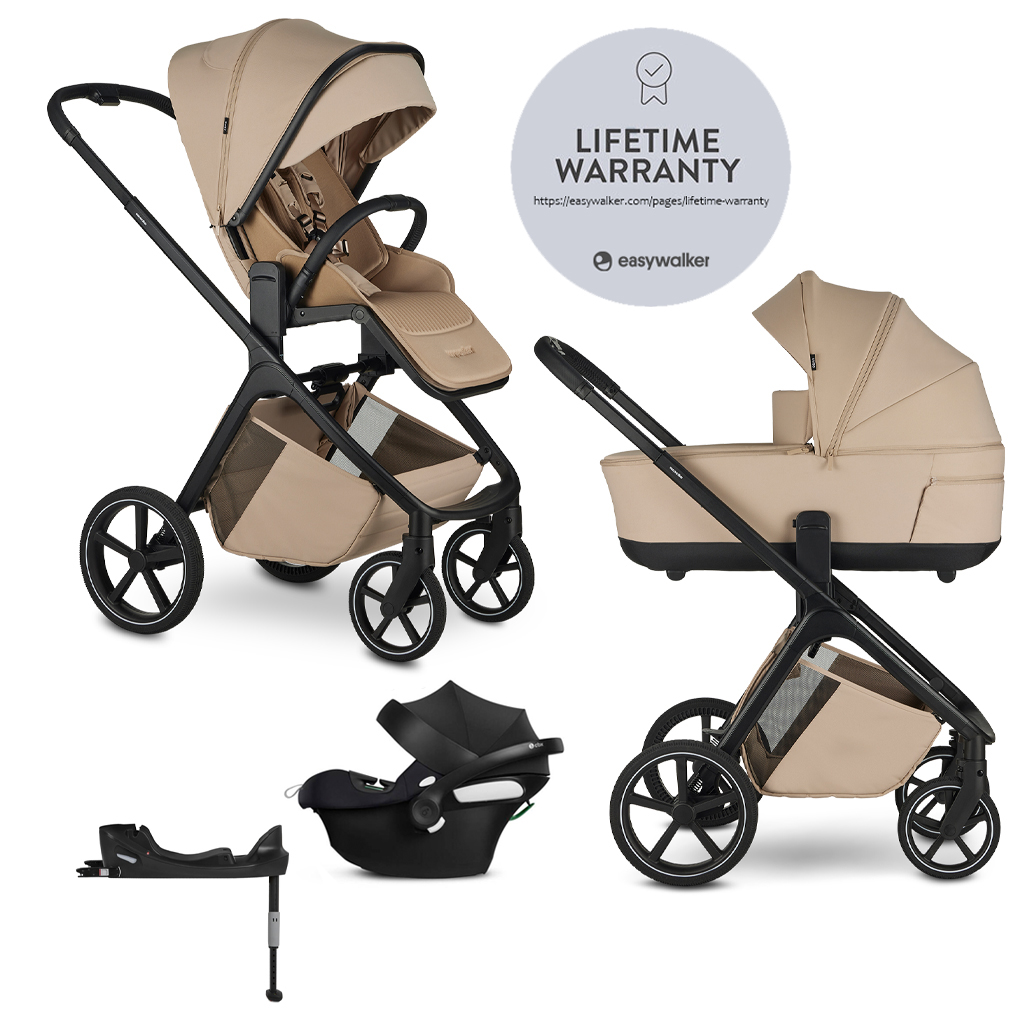 EASYWALKER Kočík kombinovaný Zoey Almond Taupe + CBX By CYBEX Aton B2 i-Size + základňa