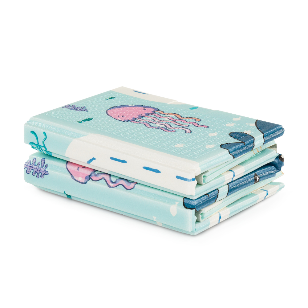 PETITE&amp;MARS Podložka na hranie skladacie Campy S 120x120cm Ocean&amp;Arabesca