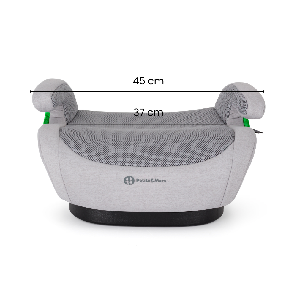 PETITE&amp;MARS Podsedák Optimus Pro i-Size Air Gentle Grey 125 - 150 cm (22-36 kg)