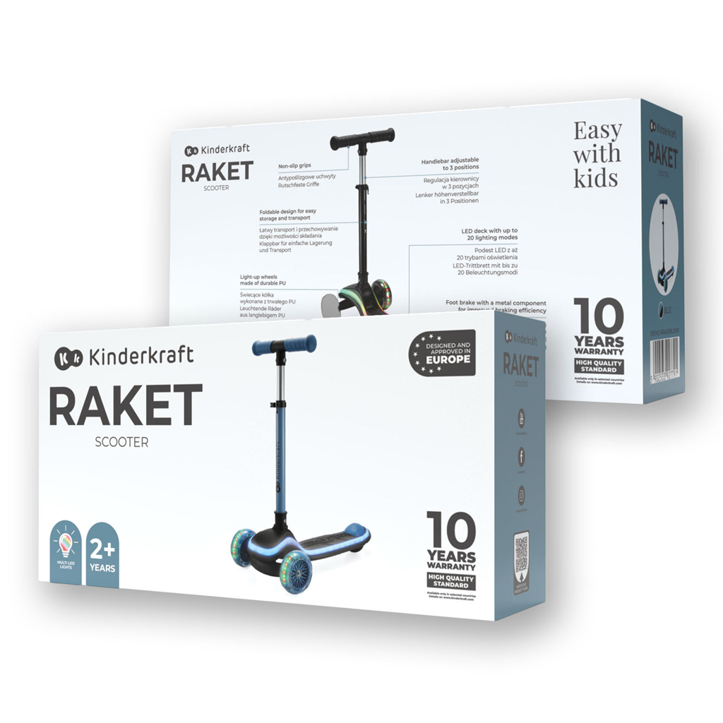 KINDERKRAFT Kolobežka trojkolová Raket Blue