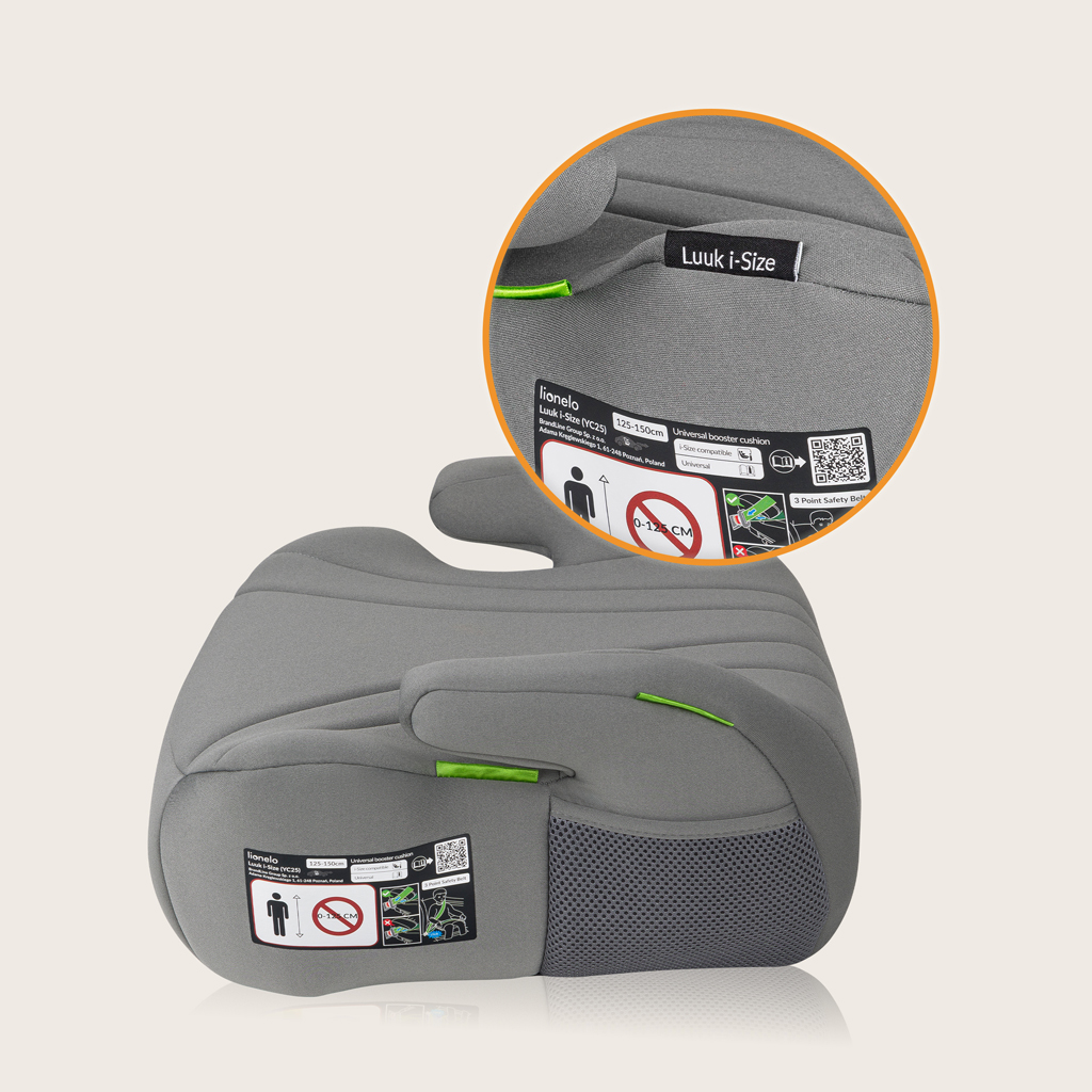 LIONELO Podsedák Luuk i-Size (125-150 cm) Grey