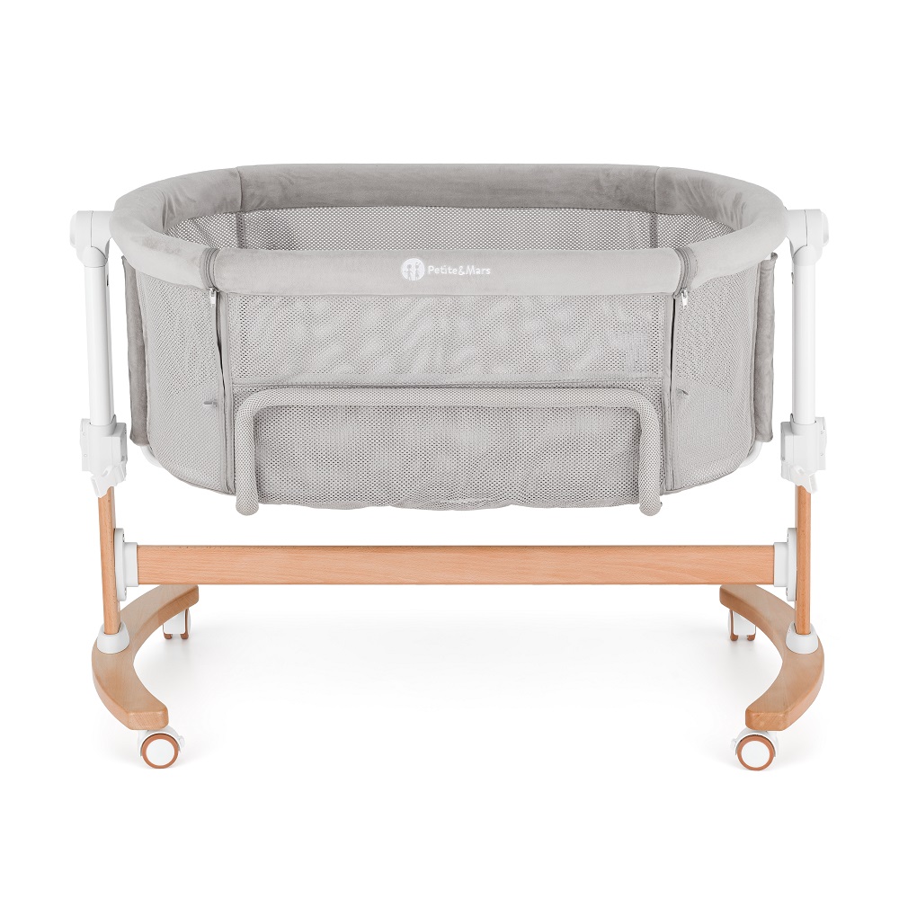 PETITE&MARS Postieľka detská polohovateľná s funkciou kolísky Glory 2v1 Mocha Beige