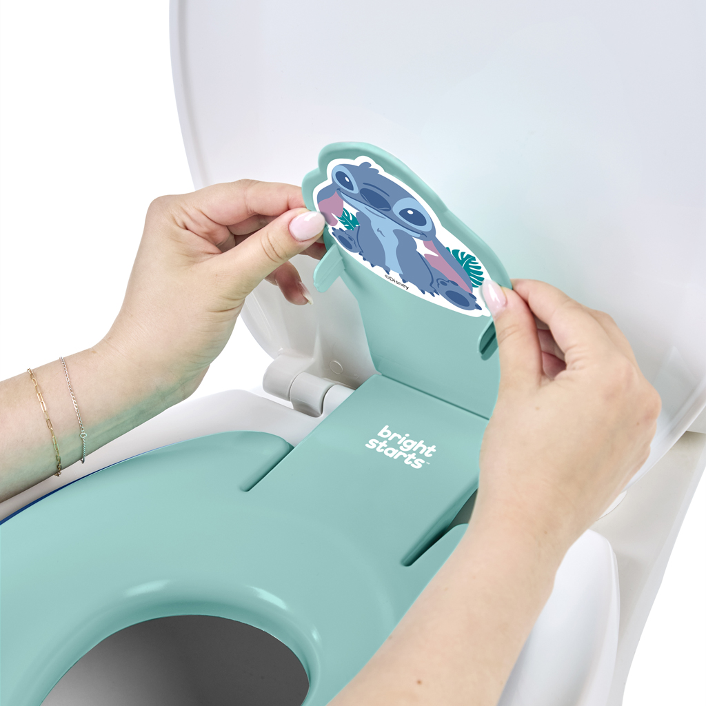 BRIGHT STARTS Redukcia na WC nalepovacia Flip &amp; Sit™ STITCH™ 18m+, do 23kg