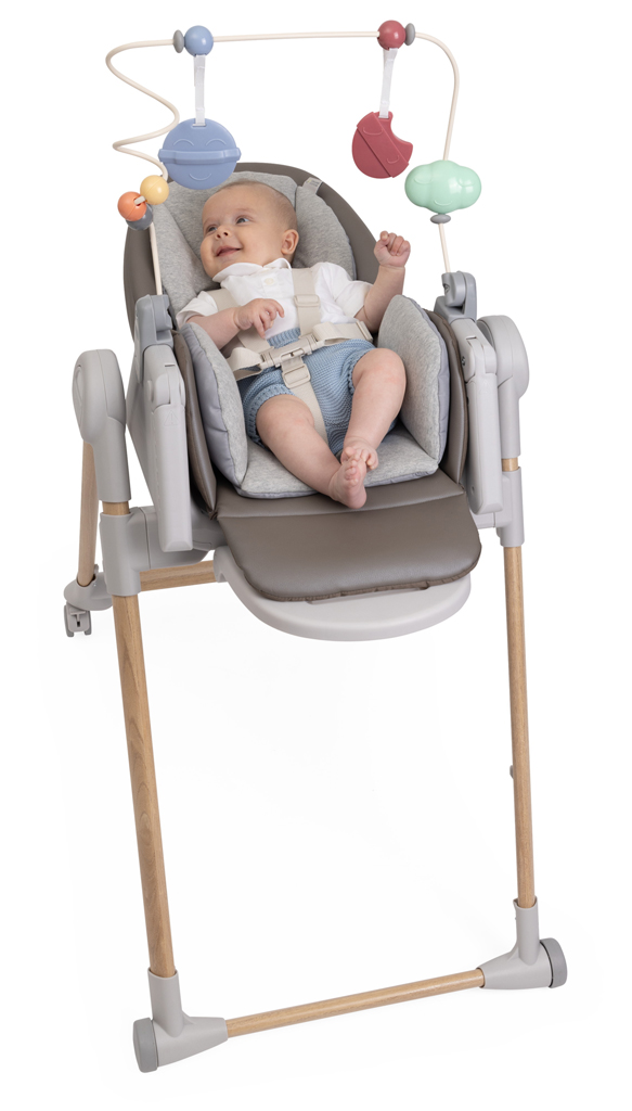 CHICCO Stolička jedálenská Polly Armonia - Scandinavian + Hrazdička Rainbow