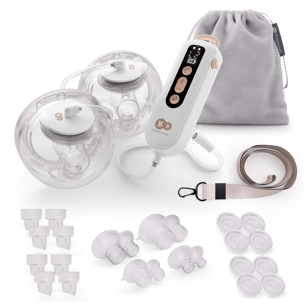 KINDERKRAFT Odsávačka materského mlieka Double Hands-free Gentle Flow Gold