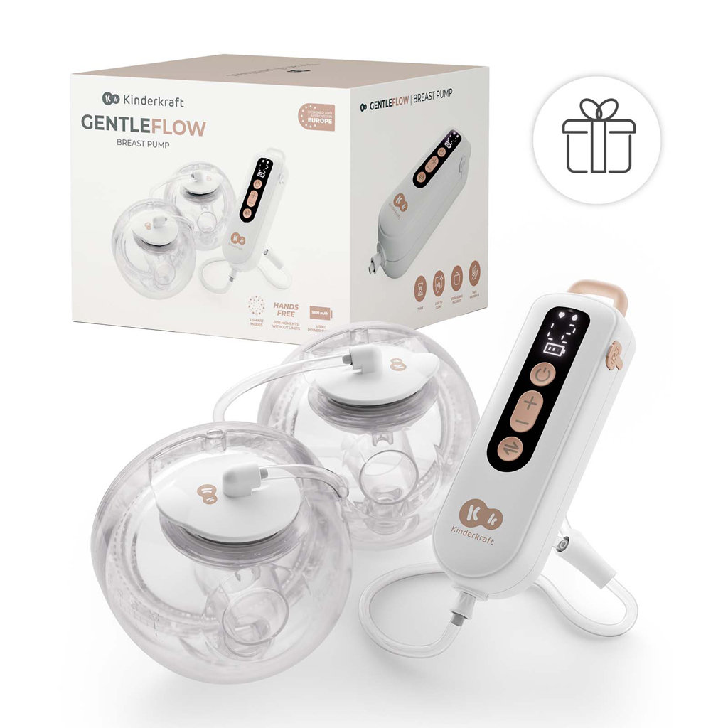 KINDERKRAFT Odsávačka materského mlieka Double Hands-free Gentle Flow Gold