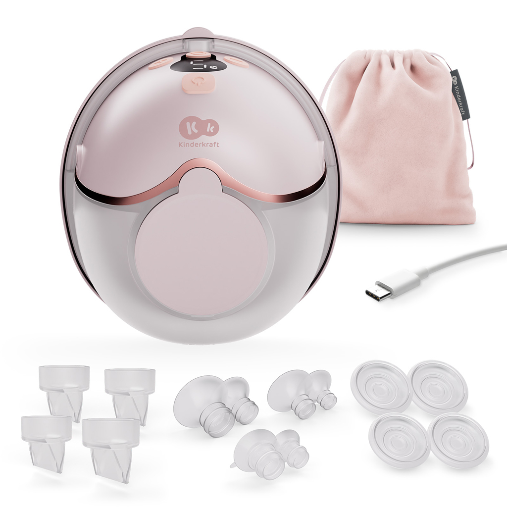 KINDERKRAFT Odsávačka materského mlieka Single Hands-free Mamaflow Pink