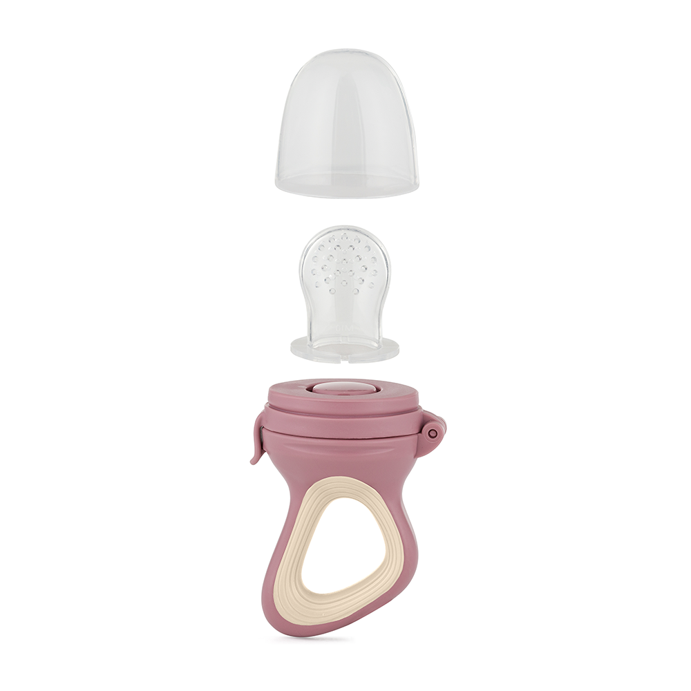 PETITE&MARS Cumlík silikónový na kŕmenie Fruzi Rose&Sand 6m+