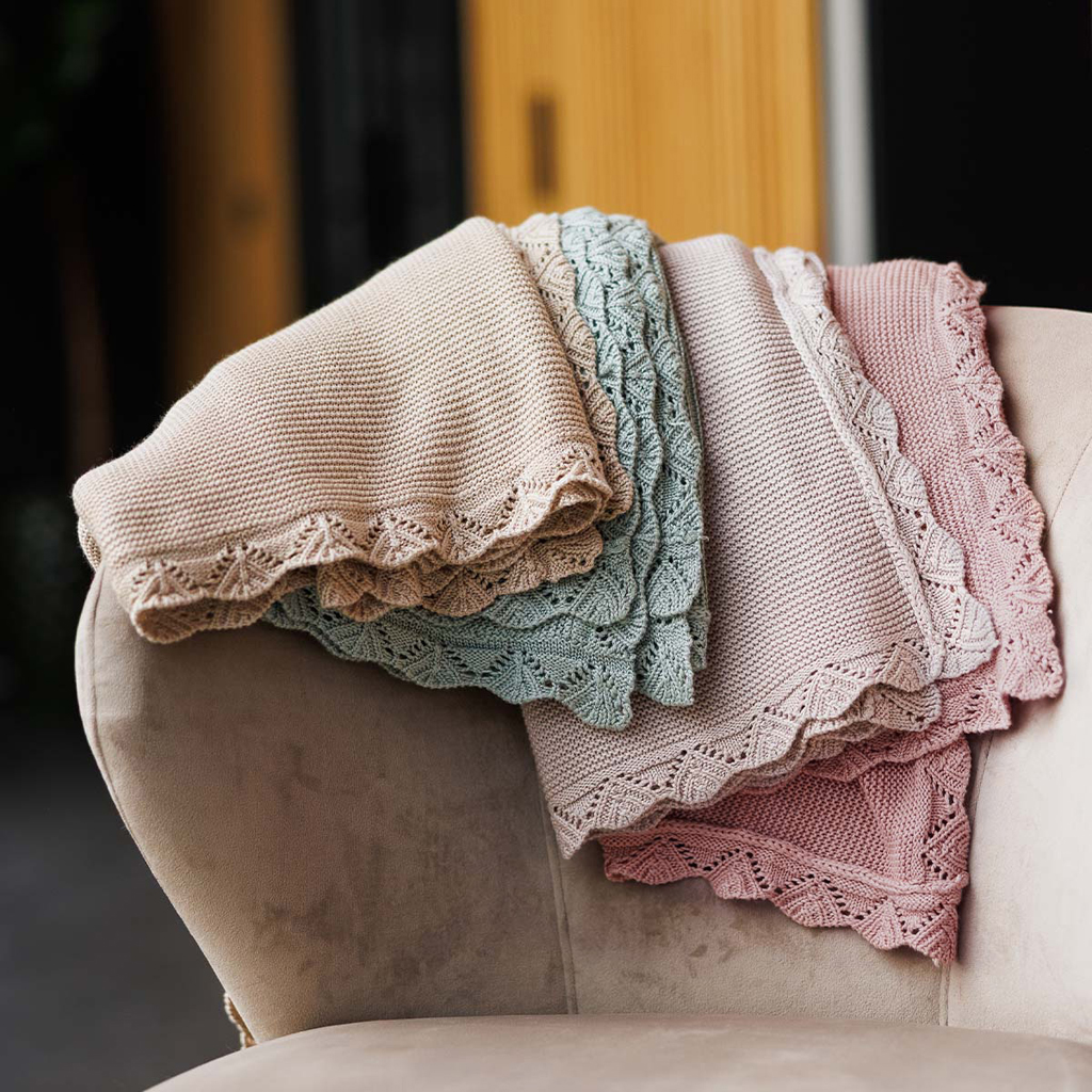 BABYONO Deka pletená bambusová Green 75 x 100 cm