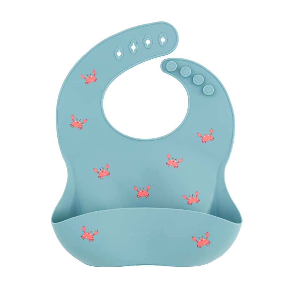 PETITE&amp;MARS Podbradník silikónový Take&amp;Match Sea Crabs 6m+